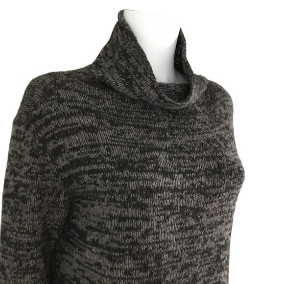 Eileen Fisher Sweater Size M Yak Merino Wool Brown Marl Funnel Neck Boxy Cropped - Picture 5 of 14